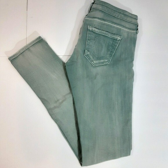True Religion Jude Low Rise Skinny Jeans Light Wash Made in Italy Size 27 - Picture 3 of 6